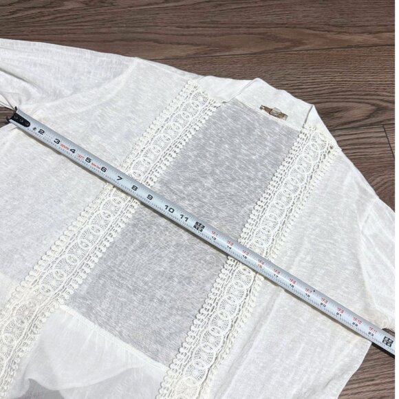 Bellambra White Crochet Cotton Silk Cardigan | Size 1X | Made in Italy - Picture 6 of 11